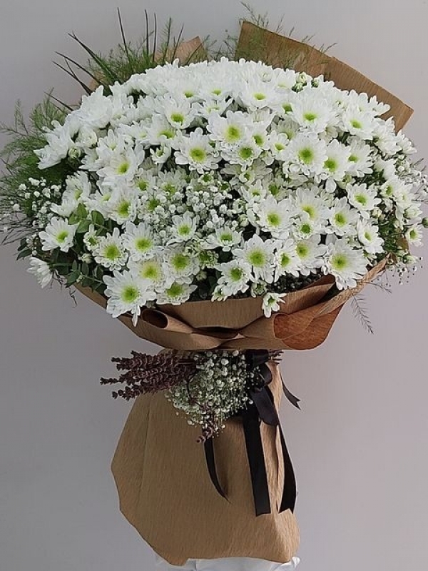 Beyaz Krizantem Buketi