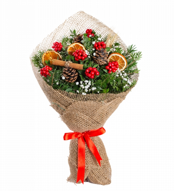 Jüt Kumaşta Kokina Yeni Yıl Çiçeği