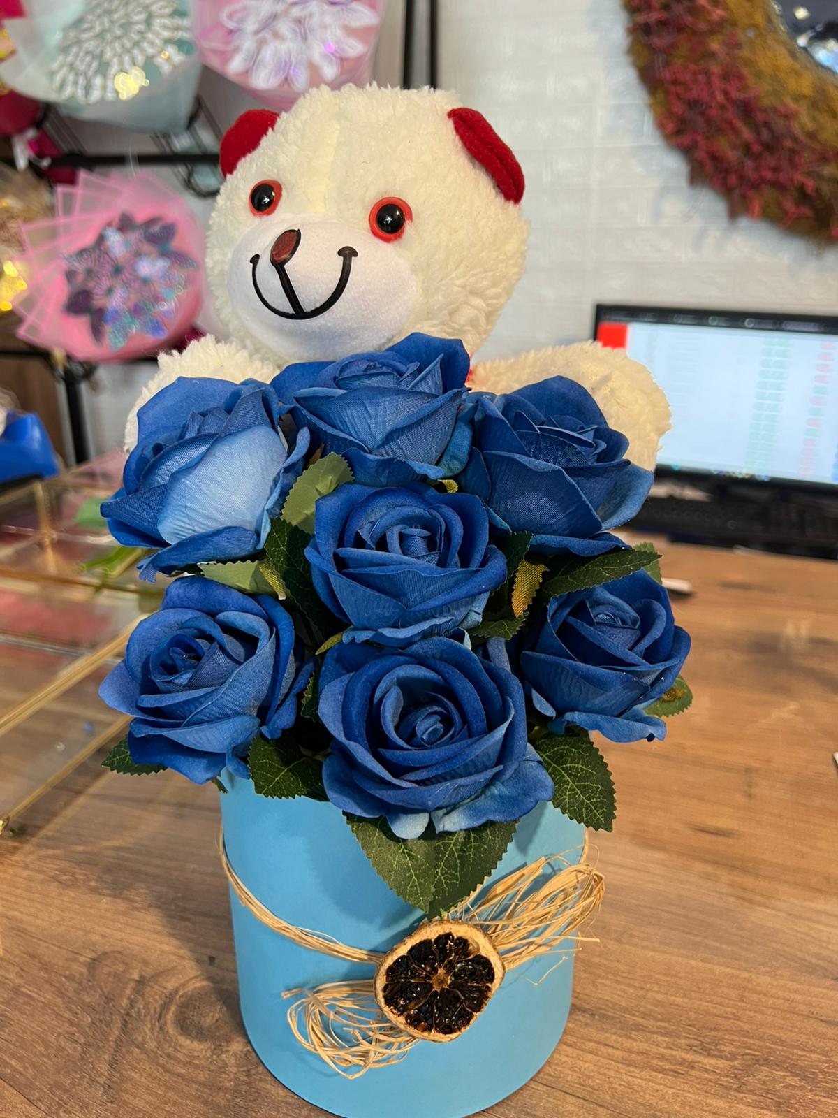 Hediyelik ayıcıklı gül 1